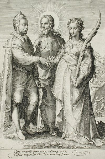 The Christian Marriage, Plate 3 of The Marriage Trilogy by Jan Saenredam